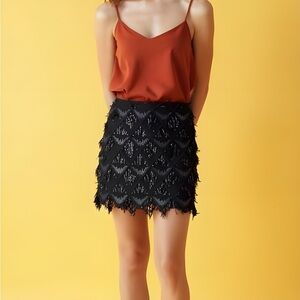 Sincerely Jules Sequin Mini Skirt Fringe Party